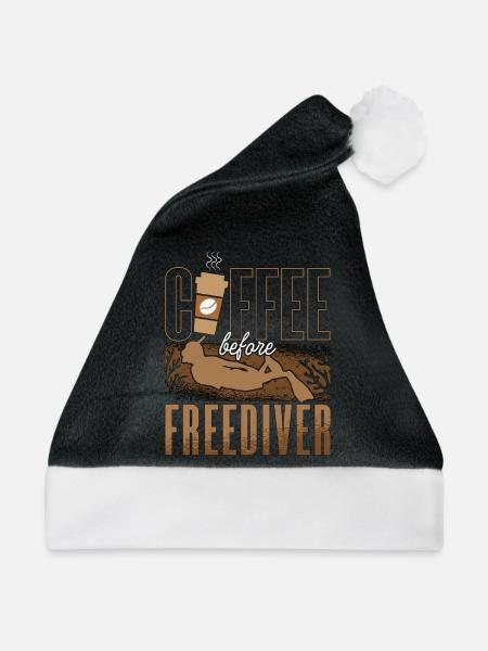 Freediving Coffee Before Apnea Diver Coffee Lover - Weihnachtsmütze - Schwarz/Weiß - Vorne