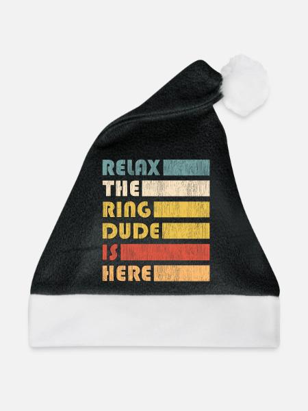 Ring Dude Ringträger Hochzeit Trauung Ehering - Weihnachtsmütze - Schwarz/Weiß - Vorne