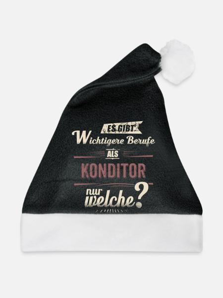 Wichtigere Berufe als - Konditor - rot retro - - Weihnachtsmütze - Schwarz/Weiß - Vorne
