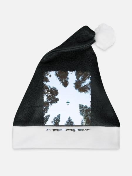 Wald & Flugzeug - Weihnachtsmütze - Schwarz/Weiß