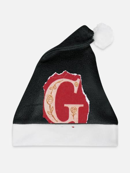 Buchstabe G - Weihnachtsmütze - Schwarz/Weiß - Vorne