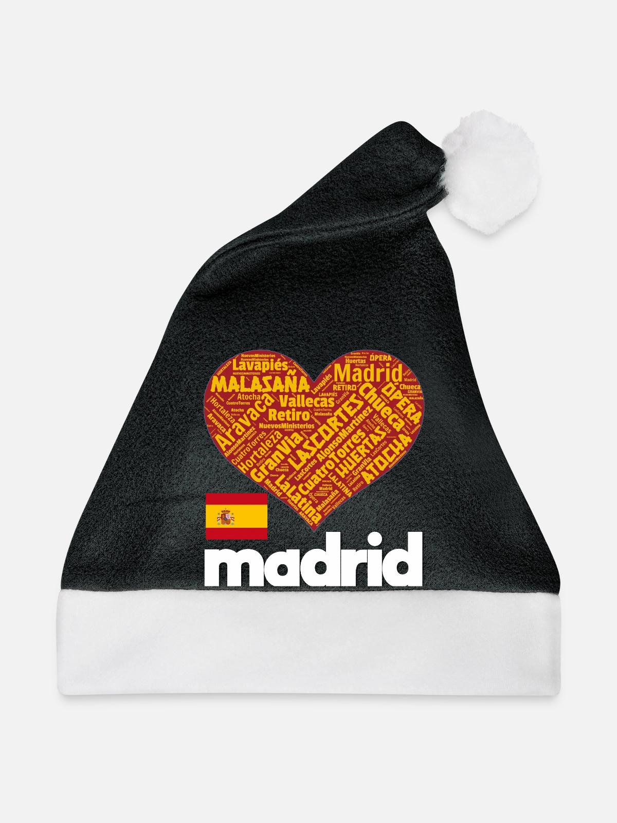 Madrid - Weihnachtsmütze - Schwarz/Weiß - Vorne