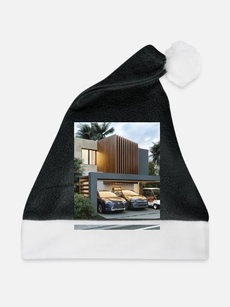 Haus - Weihnachtsmütze - Schwarz/Weiß