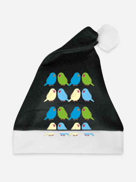 wellesittiche bunt - Weihnachtsmütze - Schwarz/Weiß