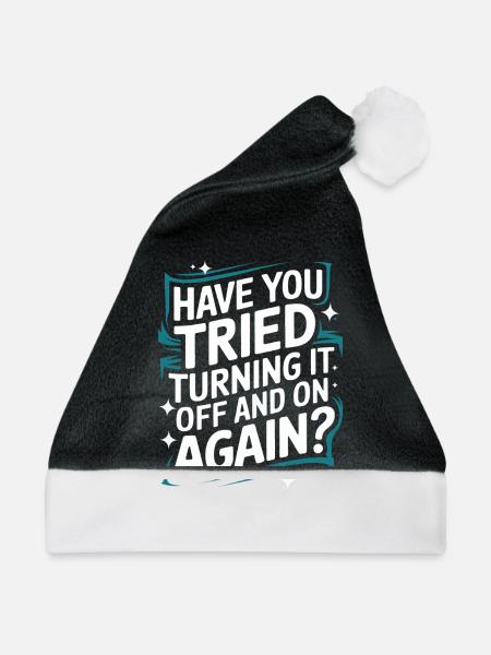 Technischer Support Computerfreak Nerd - Weihnachtsmütze - Schwarz/Weiß