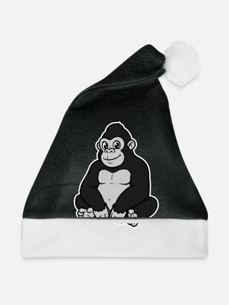 Gorilla - Weihnachtsmütze - Schwarz/Weiß