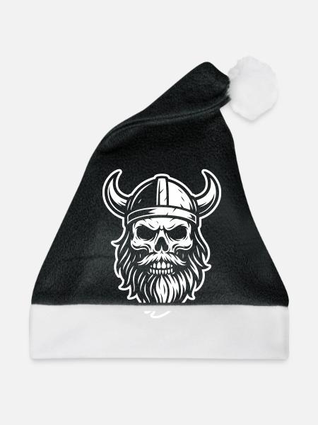 Wikinger Totenkopf - Weihnachtsmütze - Schwarz/Weiß