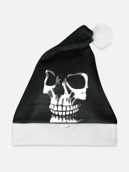 Skullface 3D left - Weihnachtsmütze - Schwarz/Weiß