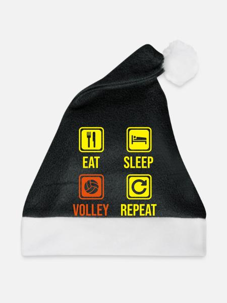 Eat. Sleep. Volley. Repeat. - Weihnachtsmütze - Schwarz/Weiß