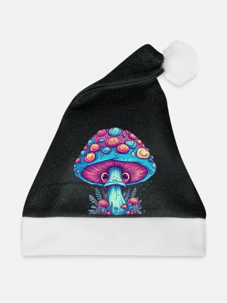 Psychedelischer Pilz - Magischer Pilz - Weihnachtsmütze - Schwarz/Weiß