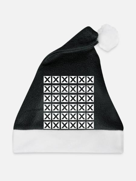 Cooles X-Grid-Design - Weihnachtsmütze - Schwarz/Weiß