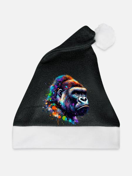 Gorilla - Weihnachtsmütze - Schwarz/Weiß