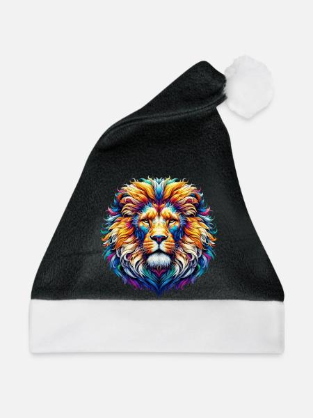 Löwe - Weihnachtsmütze - Schwarz/Weiß