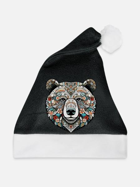 Bär - Weihnachtsmütze - Schwarz/Weiß