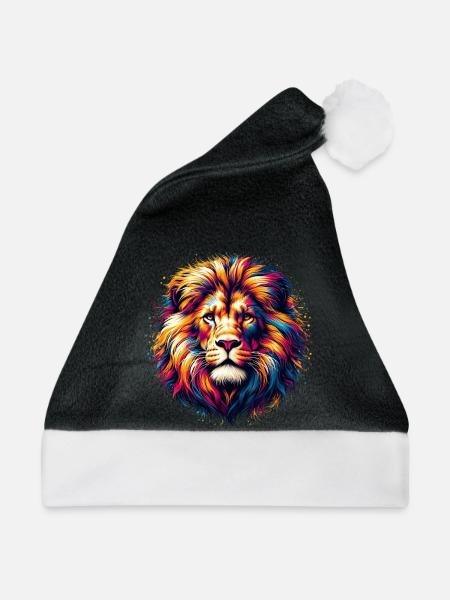 Löwe - Weihnachtsmütze - Schwarz/Weiß