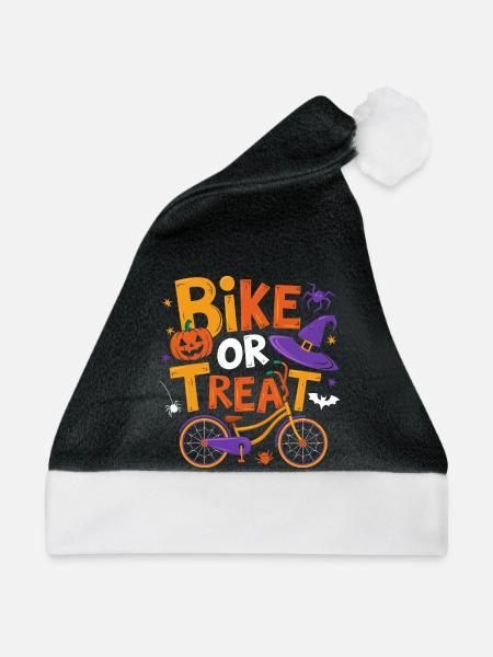 Halloween-Fahrrad oder Leckerli-Illustration - Weihnachtsmütze - Schwarz/Weiß