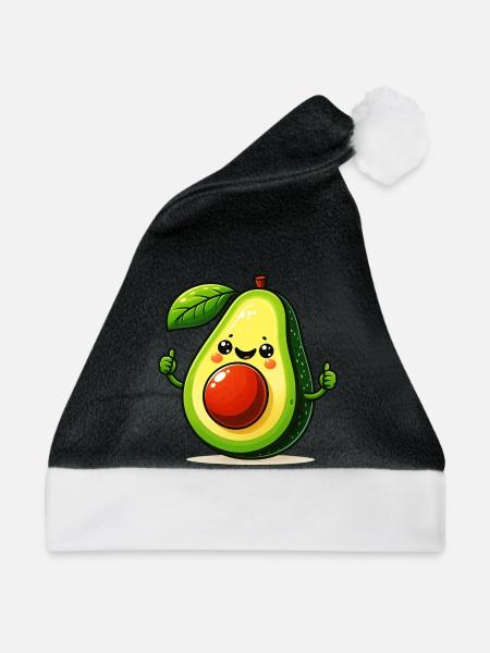 Avocado - Weihnachtsmütze - Schwarz/Weiß