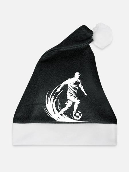Fußballspieler Grafik - Weihnachtsmütze - Schwarz/Weiß