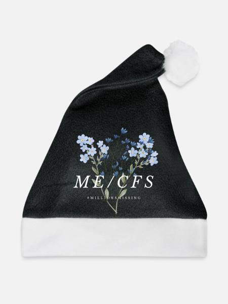 ME/CFS Flowers white - Weihnachtsmütze - Schwarz/Weiß