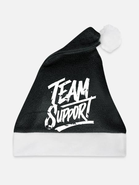 Team Support Verein - Weihnachtsmütze - Schwarz/Weiß - Vorne