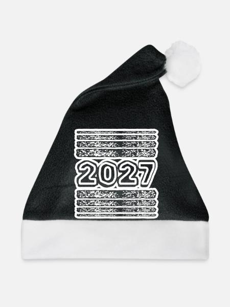 Jahr 2027 - Weihnachtsmütze - Schwarz/Weiß