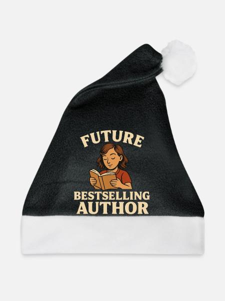 Futuristische Leseleidenschaft Illustration - Weihnachtsmütze - Schwarz/Weiß