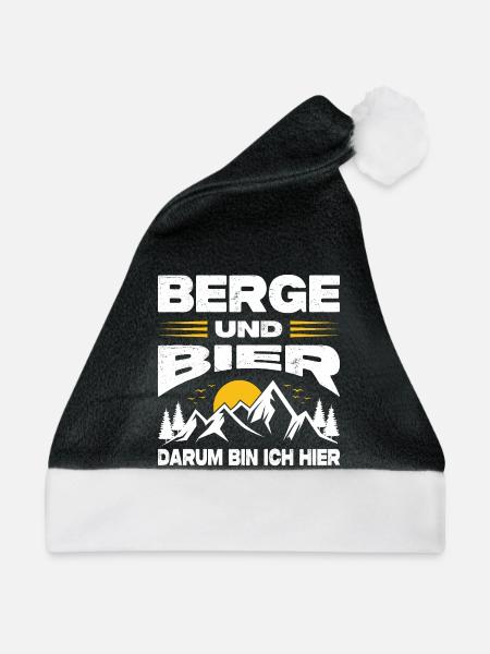 Wandern Sprüche Wanderer Wanderoutfits - Weihnachtsmütze - Schwarz/Weiß - Vorne