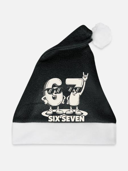 67 Six Seven meme 6 7 - Retro Rock Musik Geschenk - Weihnachtsmütze - Schwarz/Weiß