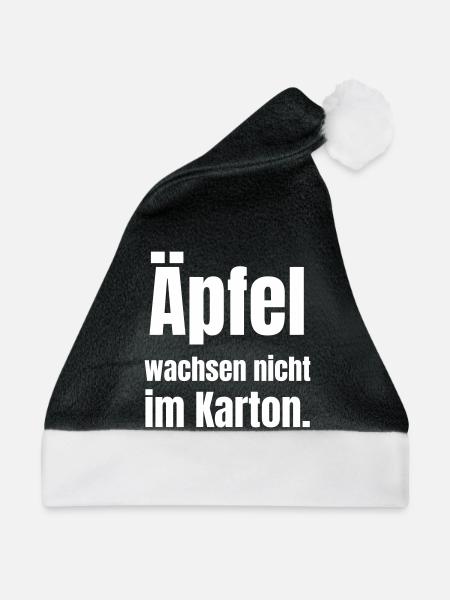 Äpfel wachsen nicht im Karton - Weihnachtsmütze - Schwarz/Weiß