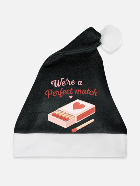 Perfektes Match Liebeszitat süßes Paar-Design - Weihnachtsmütze - Schwarz/Weiß