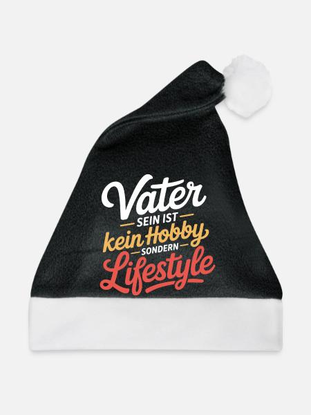 Vater Lifestyle Spruch Papa Geschenkidee - Weihnachtsmütze - Schwarz/Weiß