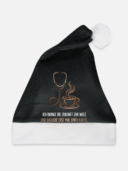 Hebamme, Kaffee, Beruf, Stolz - Weihnachtsmütze - Schwarz/Weiß
