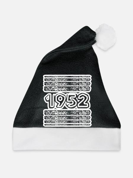 Jahr 1952 - Weihnachtsmütze - Schwarz/Weiß