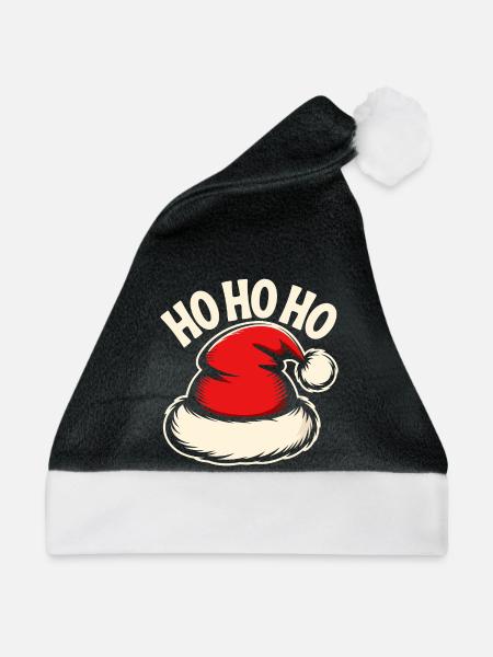 Ho Ho Ho Santa Hat - Weihnachtsmütze - Schwarz/Weiß