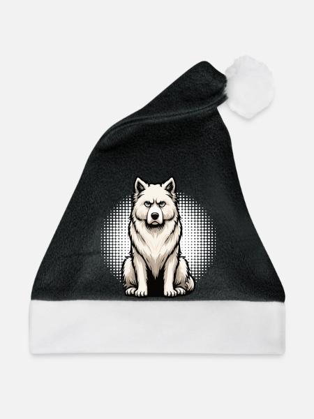 Weißer Schäferhund Schäferhund Schäferhunde - Weihnachtsmütze - Schwarz/Weiß