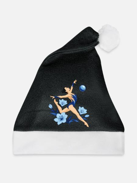 Blauer Akrobat mit Blumen - Weihnachtsmütze - Schwarz/Weiß