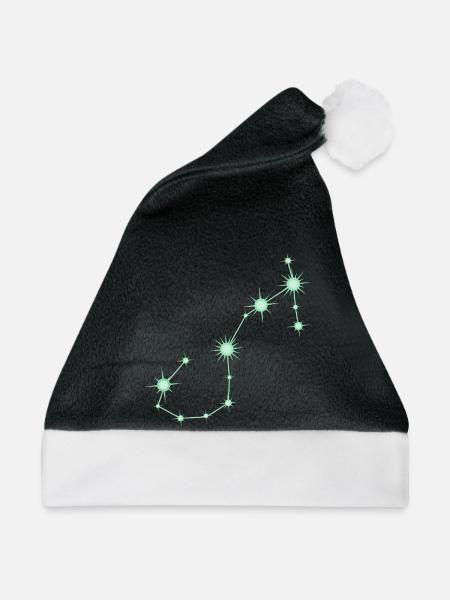 Skorpionstern, Sternbild, Tierkreiszeichen Grün - Weihnachtsmütze - Schwarz/Weiß