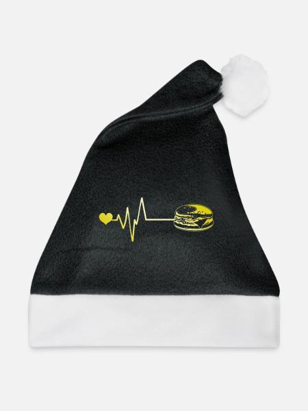 Burger Puls Herz Liebe - Weihnachtsmütze - Schwarz/Weiß