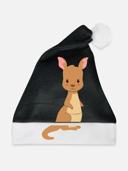 Süßer Känguru - Weihnachtsmütze - Schwarz/Weiß