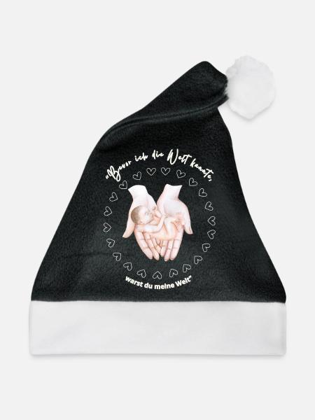 Für die erste große Liebe: Mama - Weihnachtsmütze - Schwarz/Weiß