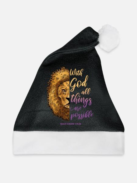 Relgiöses Zitat - Weihnachtsmütze - Schwarz/Weiß