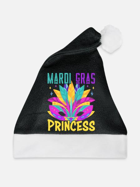 Carnival Family Matching Mardi Gras Princess - Weihnachtsmütze - Schwarz/Weiß - Vorne