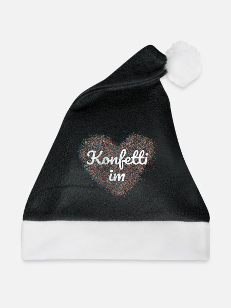 Konfetti im Herz - Weihnachtsmütze - Schwarz/Weiß