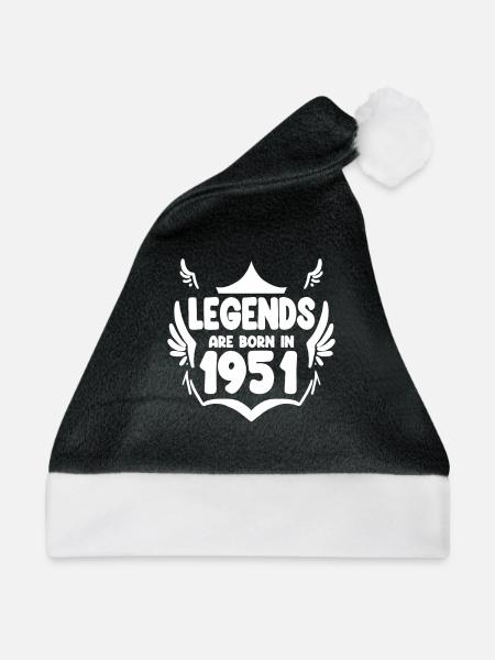 1951 - Jahrgang 1951 - Baujahr 1951 Geschenk - Weihnachtsmütze - Schwarz/Weiß - Vorne