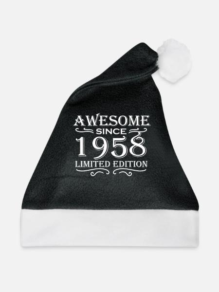 1958 - Jahrgang 1958 - Fantastisch seit 1958 - Weihnachtsmütze - Schwarz/Weiß - Vorne