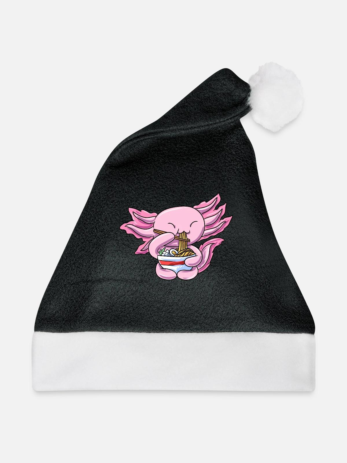 Axolotl Molch - Weihnachtsmütze - Schwarz/Weiß - Vorne