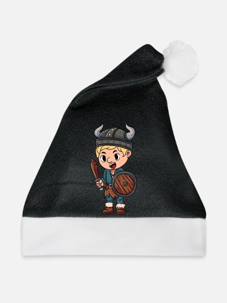 Wikinger Seefahrer - Weihnachtsmütze - Schwarz/Weiß - Vorne