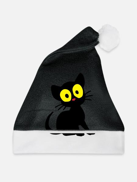 Kätzchen Georgie - Weihnachtsmütze - Schwarz/Weiß