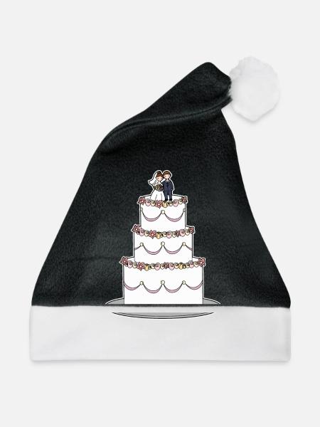 Hochzeitstorte - Weihnachtsmütze - Schwarz/Weiß - Vorne
