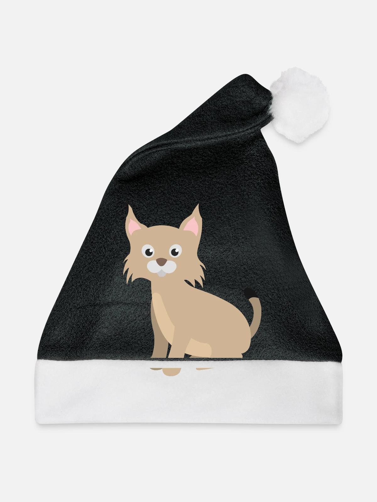 Luchs - Weihnachtsmütze - Schwarz/Weiß - Vorne